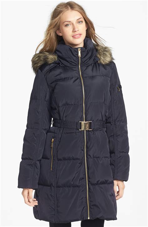 michael kors quilted faux fur trim parka|Amazon.com: Michael Kors Faux Fur Coat.